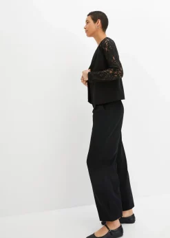 bonprix Bekleidung·Basics|Festliche Mode^Blazer mit Spitzenärmeln schwarz