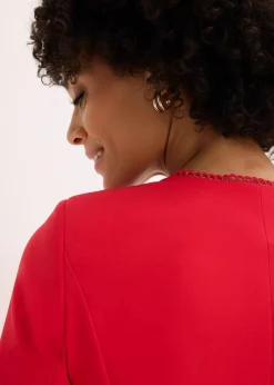 bonprix Kleider|Bekleidung·Pullover & Strickjacken^Blazerkleid mit Spitzenkante rot