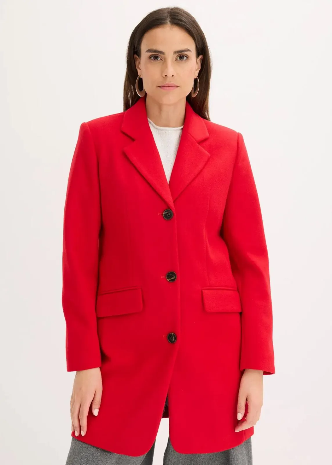bonprix Bekleidung·Hosen^Blazermantel salsarot