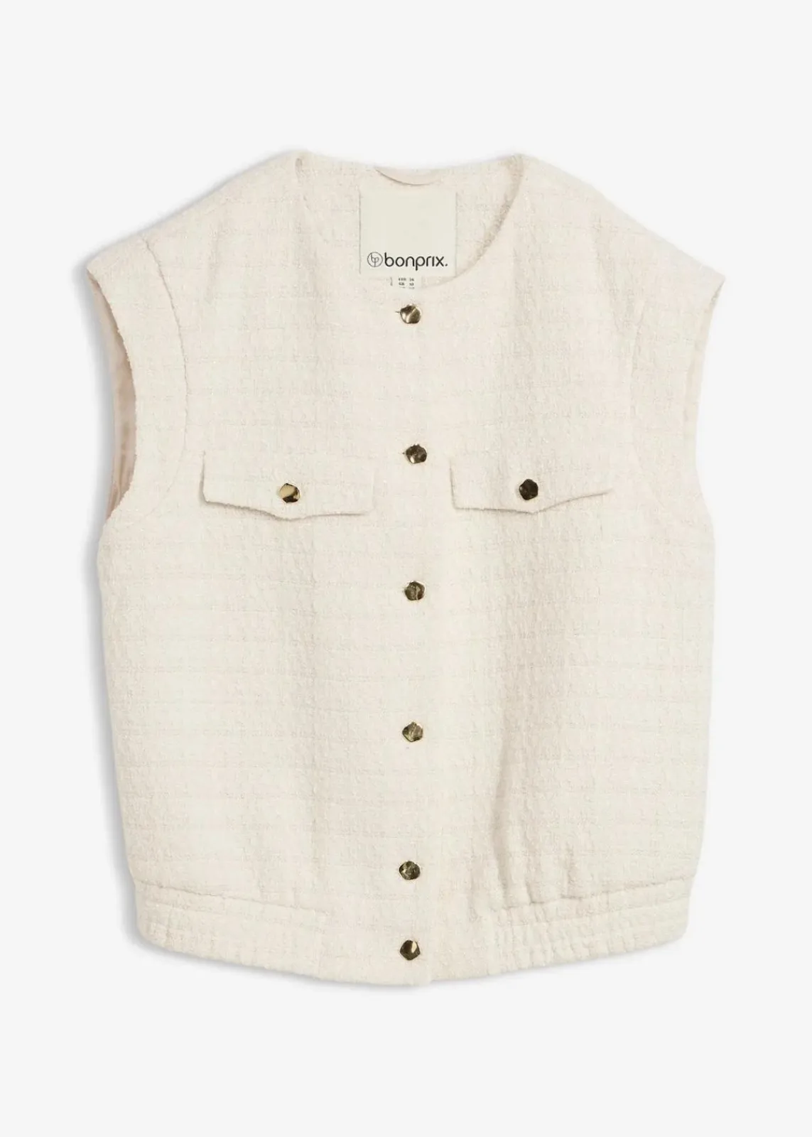 bonprix Bekleidung·Hosen|Jacken & Mäntel^Blazerweste mit Wollanteil naturbeige