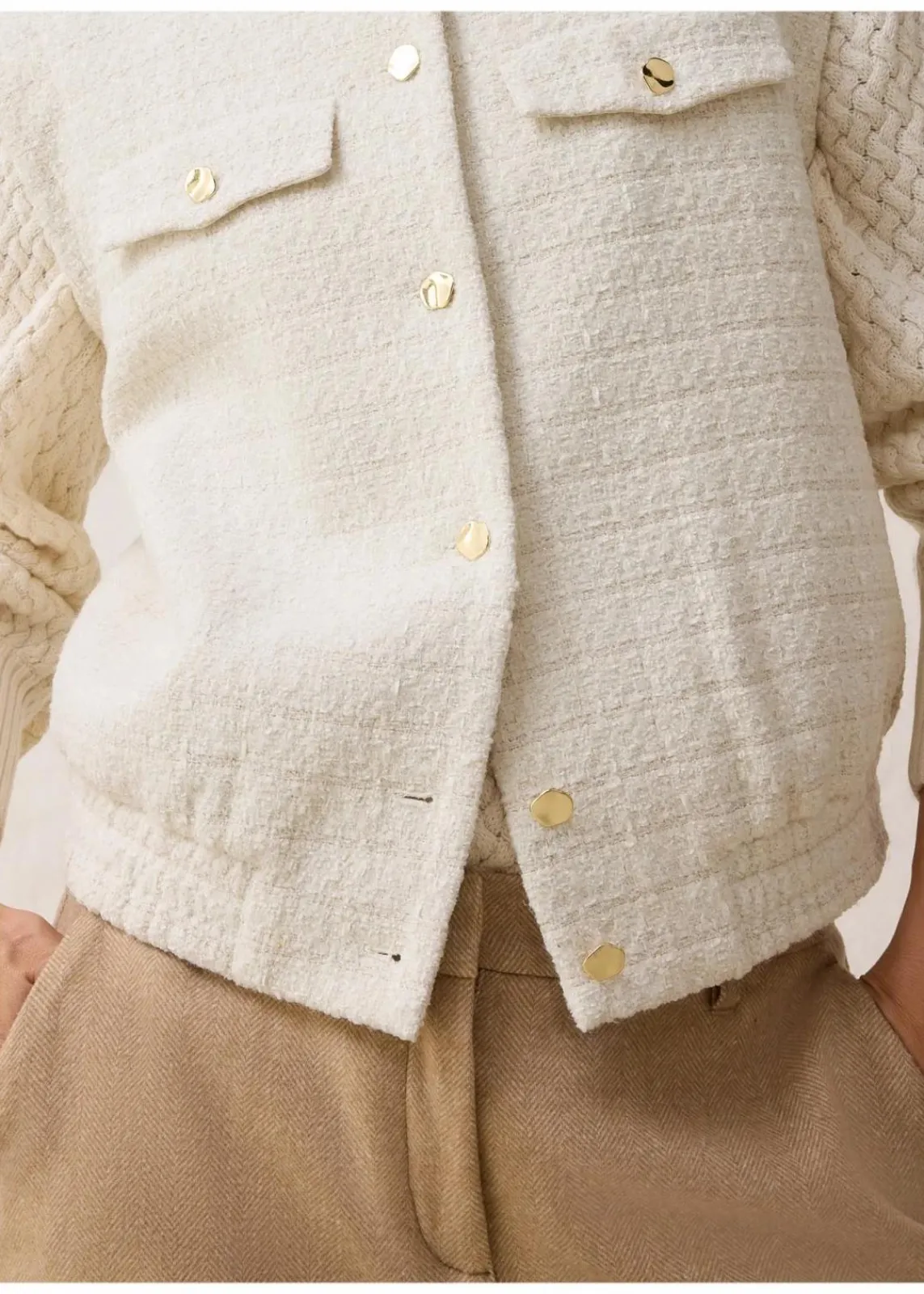 bonprix Bekleidung·Hosen|Jacken & Mäntel^Blazerweste mit Wollanteil naturbeige