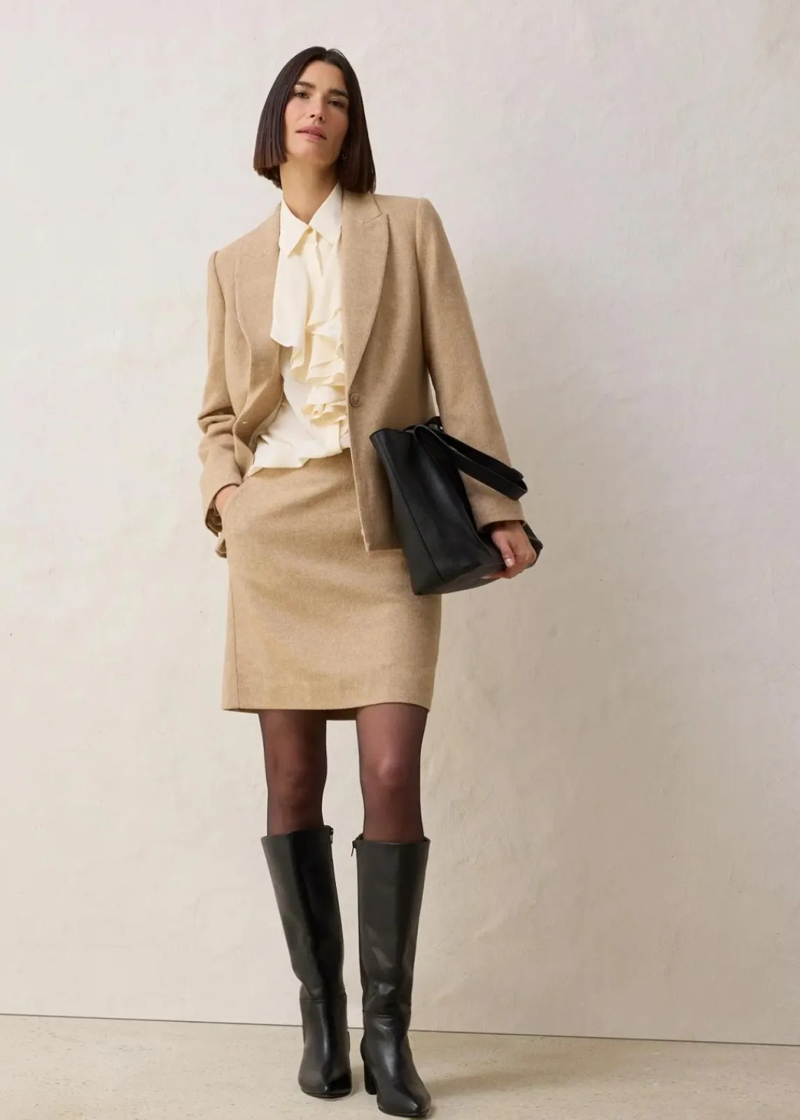 bonprix Bekleidung·Sportbekleidung|Nachhaltigere Materialien^Bleistiftrock naturbeige meliert