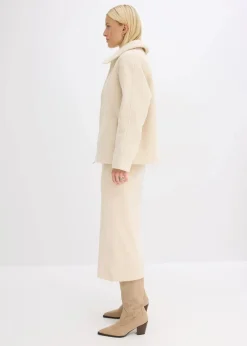 bonprix Bekleidung·Hosen|Jacken & Mäntel^Blouson aus softem Bouclé kieselbeige
