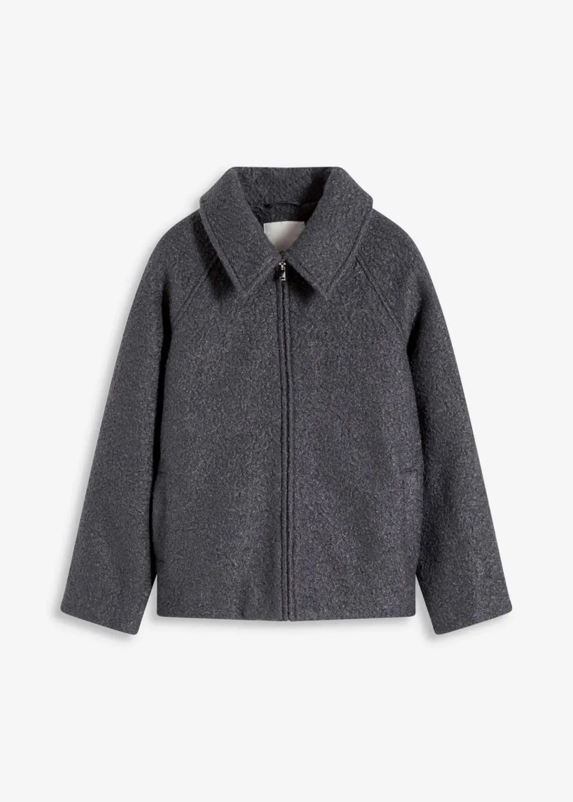 bonprix Jacken & Mäntel|Bekleidung·Hosen^Blouson aus softem Bouclé schiefergrau
