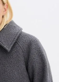bonprix Jacken & Mäntel|Bekleidung·Hosen^Blouson aus softem Bouclé schiefergrau