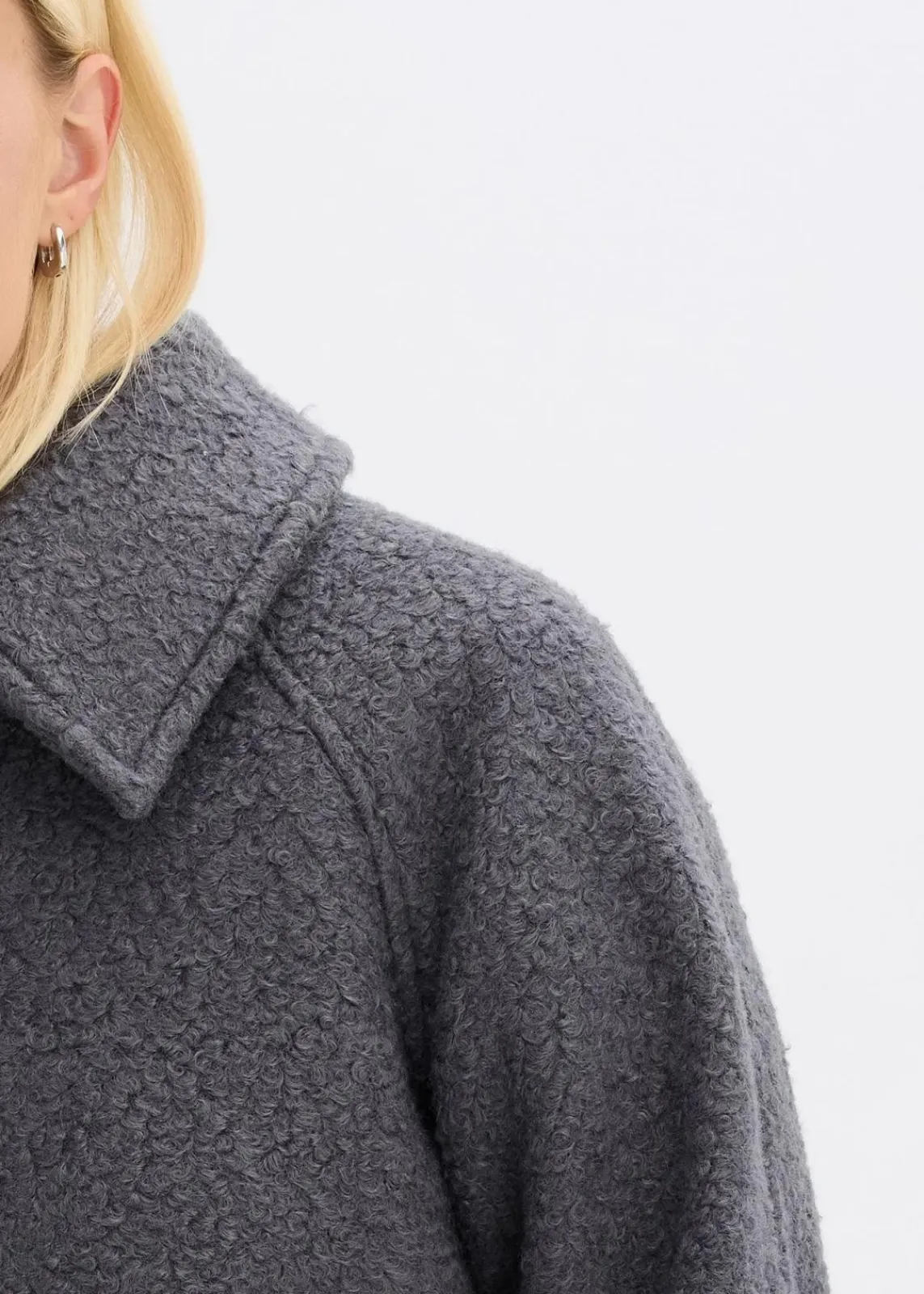 bonprix Jacken & Mäntel|Bekleidung·Hosen^Blouson aus softem Bouclé schiefergrau