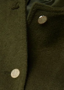 bonprix Kurzgrößen|Bekleidung·Hosen^Blouson in Wolloptik dunkeloliv