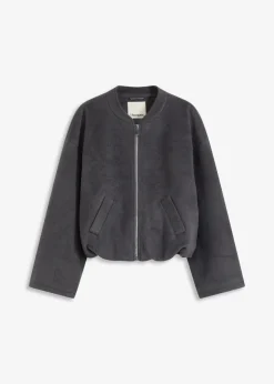 bonprix Bekleidung·Hosen|Jacken & Mäntel^Blouson mit Ballonsaum schiefergrau meliert