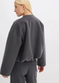 bonprix Bekleidung·Hosen|Jacken & Mäntel^Blouson mit Ballonsaum schiefergrau meliert