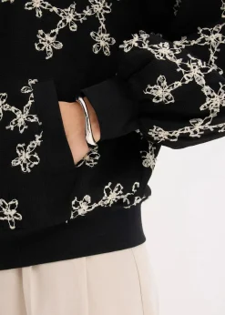 bonprix Bekleidung·Hosen|Jacken & Mäntel^Blouson mit Stickerei schwarz geblümt