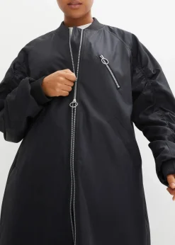 bonprix Nachhaltigere Materialien|Jacken & Mäntel^Blouson-Mantel mit Strickkragen schwarz