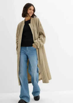 bonprix Bekleidung·Hosen|Jacken & Mäntel^Blouson-Mantel mit Strickkragen new khaki
