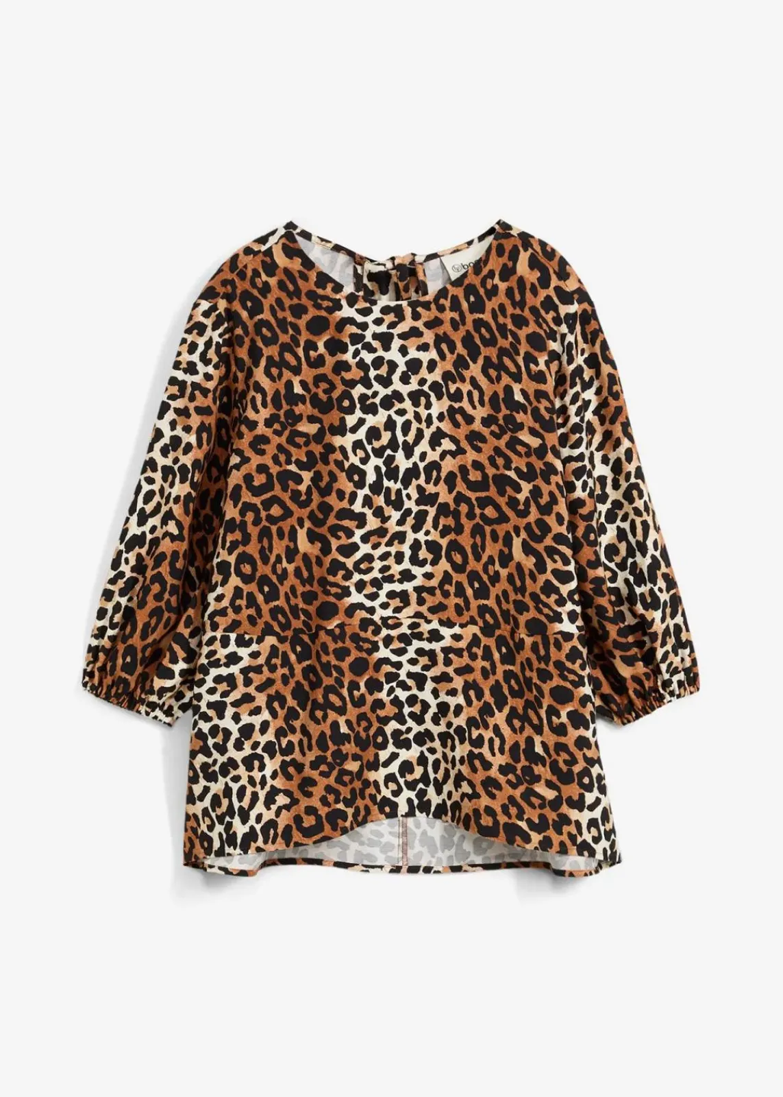 bonprix Blusen & Tuniken^Bluse aus feinem Viskose-Mix natur/schwarz/dunkelcognac leo washed bedruckt