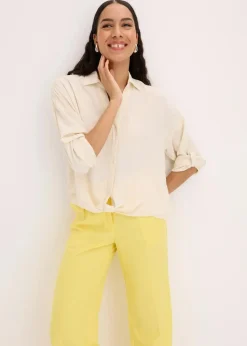 bonprix Blusen & Tuniken|Bekleidung·Jacken & Mäntel^Bluse aus leichtem Crêpe naturbeige