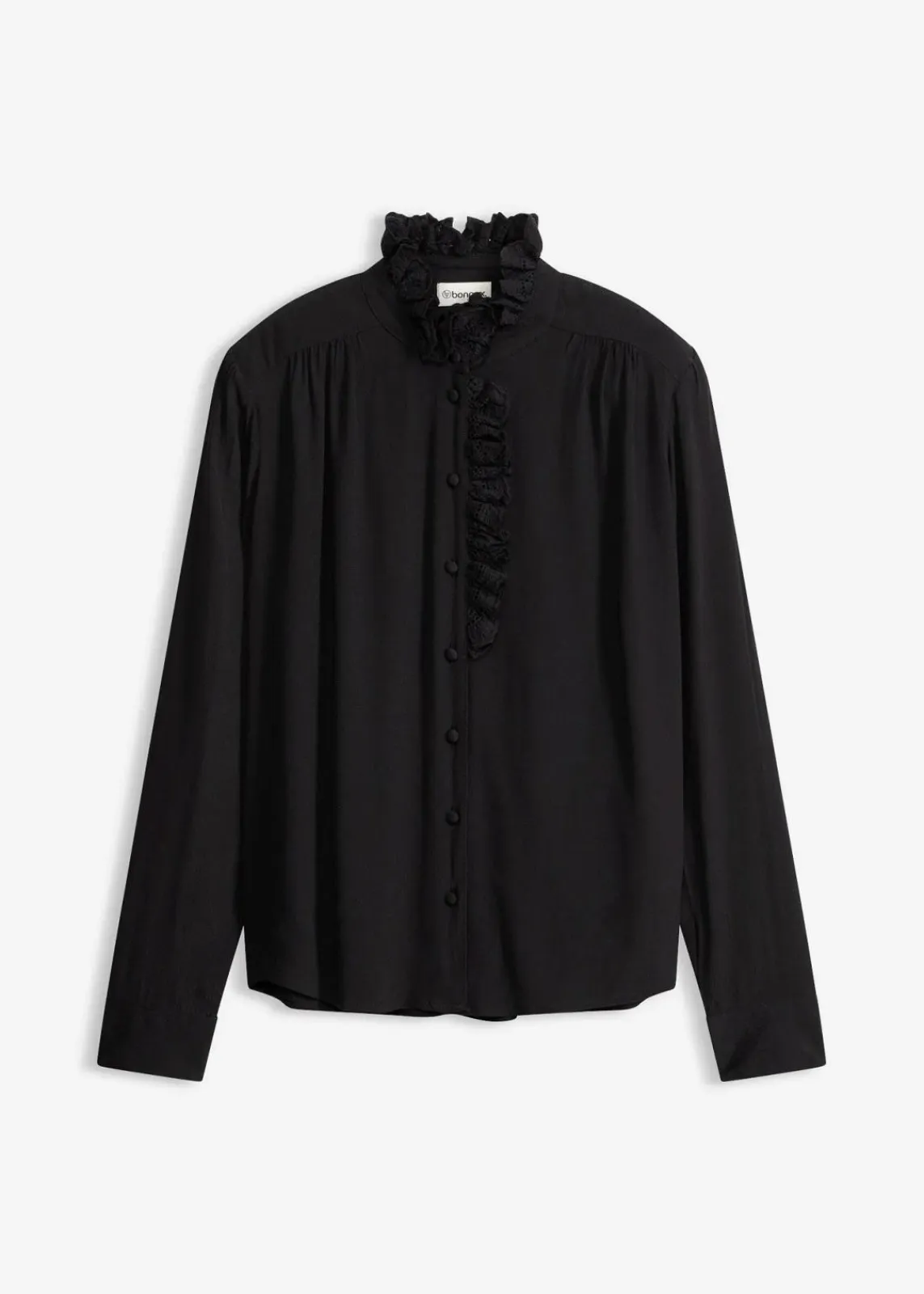 bonprix Blusen & Tuniken|Bekleidung·Jacken & Mäntel^Bluse aus luftigem Crêpe schwarz