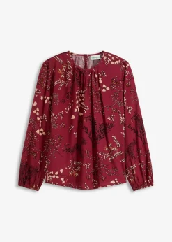 bonprix Blusen & Tuniken|Nachhaltigere Materialien^Bluse aus nachhaltiger Viskose pflaumenrot geblümt
