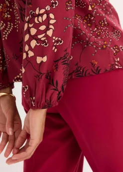 bonprix Blusen & Tuniken|Nachhaltigere Materialien^Bluse aus nachhaltiger Viskose pflaumenrot geblümt