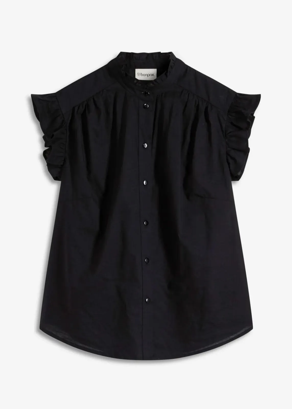 bonprix Blusen & Tuniken|Bekleidung·Jacken & Mäntel^Bluse aus reiner Baumwolle schwarz