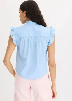 bonprix Bekleidung·Jacken & Mäntel|Blusen & Tuniken^Bluse aus reiner Baumwolle hellblau