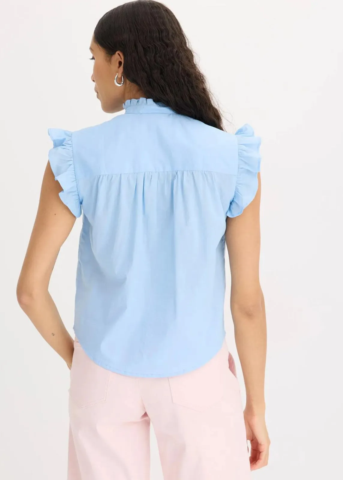 bonprix Bekleidung·Jacken & Mäntel|Blusen & Tuniken^Bluse aus reiner Baumwolle hellblau