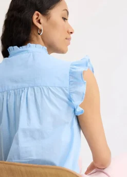 bonprix Bekleidung·Jacken & Mäntel|Blusen & Tuniken^Bluse aus reiner Baumwolle hellblau