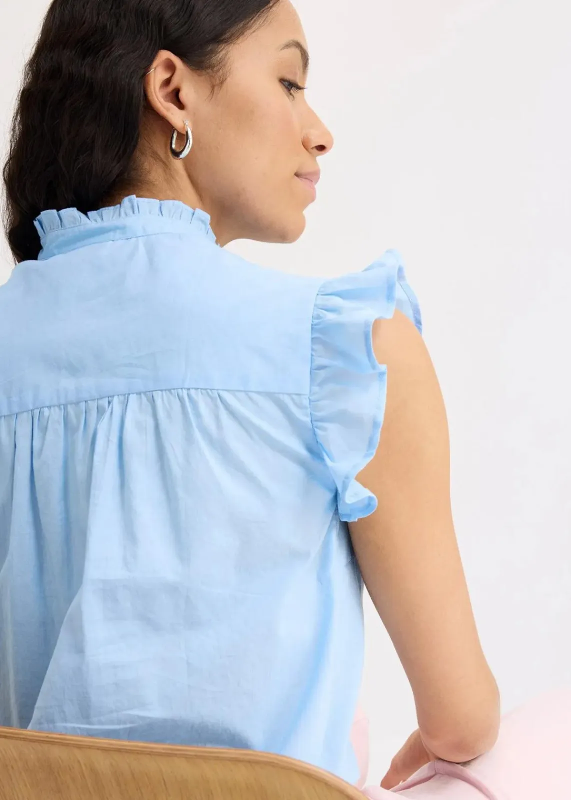 bonprix Bekleidung·Jacken & Mäntel|Blusen & Tuniken^Bluse aus reiner Baumwolle hellblau