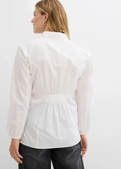 bonprix Bekleidung·Jacken & Mäntel|Blusen & Tuniken^Bluse aus reiner Baumwolle wollweiß