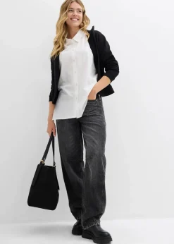 bonprix Bekleidung·Jacken & Mäntel|Blusen & Tuniken^Bluse aus reiner Baumwolle wollweiß