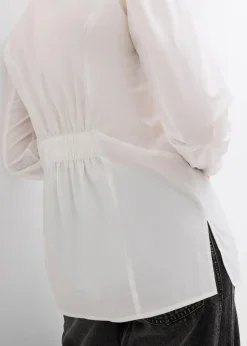 bonprix Bekleidung·Jacken & Mäntel|Blusen & Tuniken^Bluse aus reiner Baumwolle wollweiß