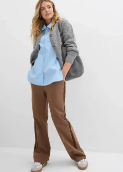 bonprix Blusen & Tuniken|Bekleidung·Jacken & Mäntel^Bluse aus reiner Baumwolle hellblau