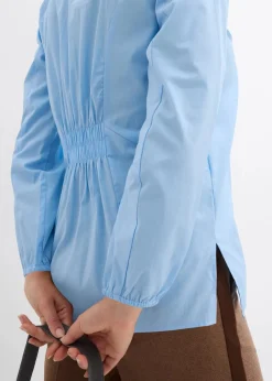 bonprix Blusen & Tuniken|Bekleidung·Jacken & Mäntel^Bluse aus reiner Baumwolle hellblau
