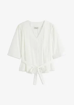 bonprix Bekleidung·Jacken & Mäntel|Blusen & Tuniken^Bluse aus reiner Baumwolle weiß