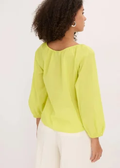 bonprix Bekleidung·Jacken & Mäntel|Blusen & Tuniken^Bluse aus reiner Bio-Baumwolle zitrusgelb