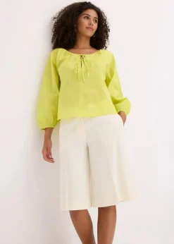 bonprix Bekleidung·Jacken & Mäntel|Blusen & Tuniken^Bluse aus reiner Bio-Baumwolle zitrusgelb
