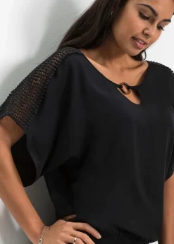 bonprix Nachhaltigere Materialien|Blusen & Tuniken^Bluse aus reiner Viskose schwarz