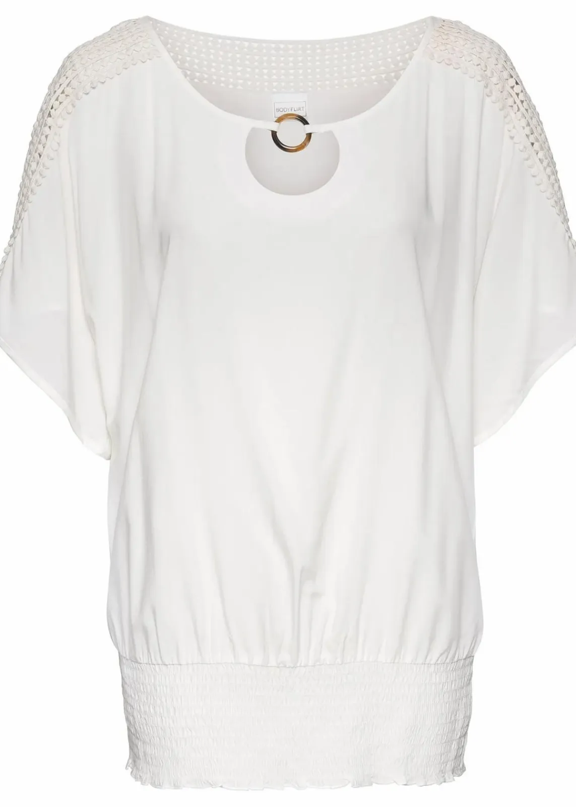 bonprix Blusen & Tuniken|Nachhaltigere Materialien^Bluse aus reiner Viskose wollweiß