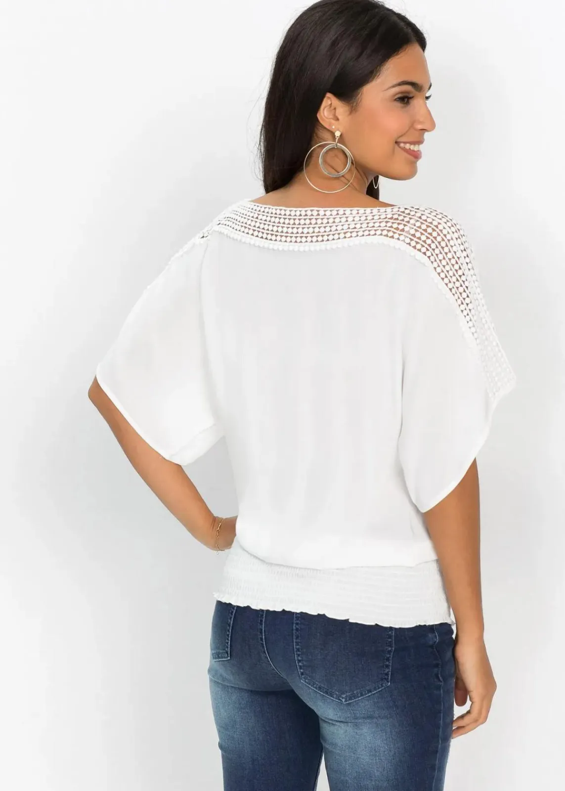 bonprix Blusen & Tuniken|Nachhaltigere Materialien^Bluse aus reiner Viskose wollweiß
