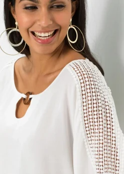 bonprix Blusen & Tuniken|Nachhaltigere Materialien^Bluse aus reiner Viskose wollweiß
