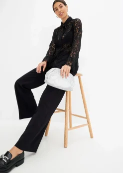 bonprix Bekleidung·Jacken & Mäntel|Blusen & Tuniken^Bluse aus Spitze schwarz