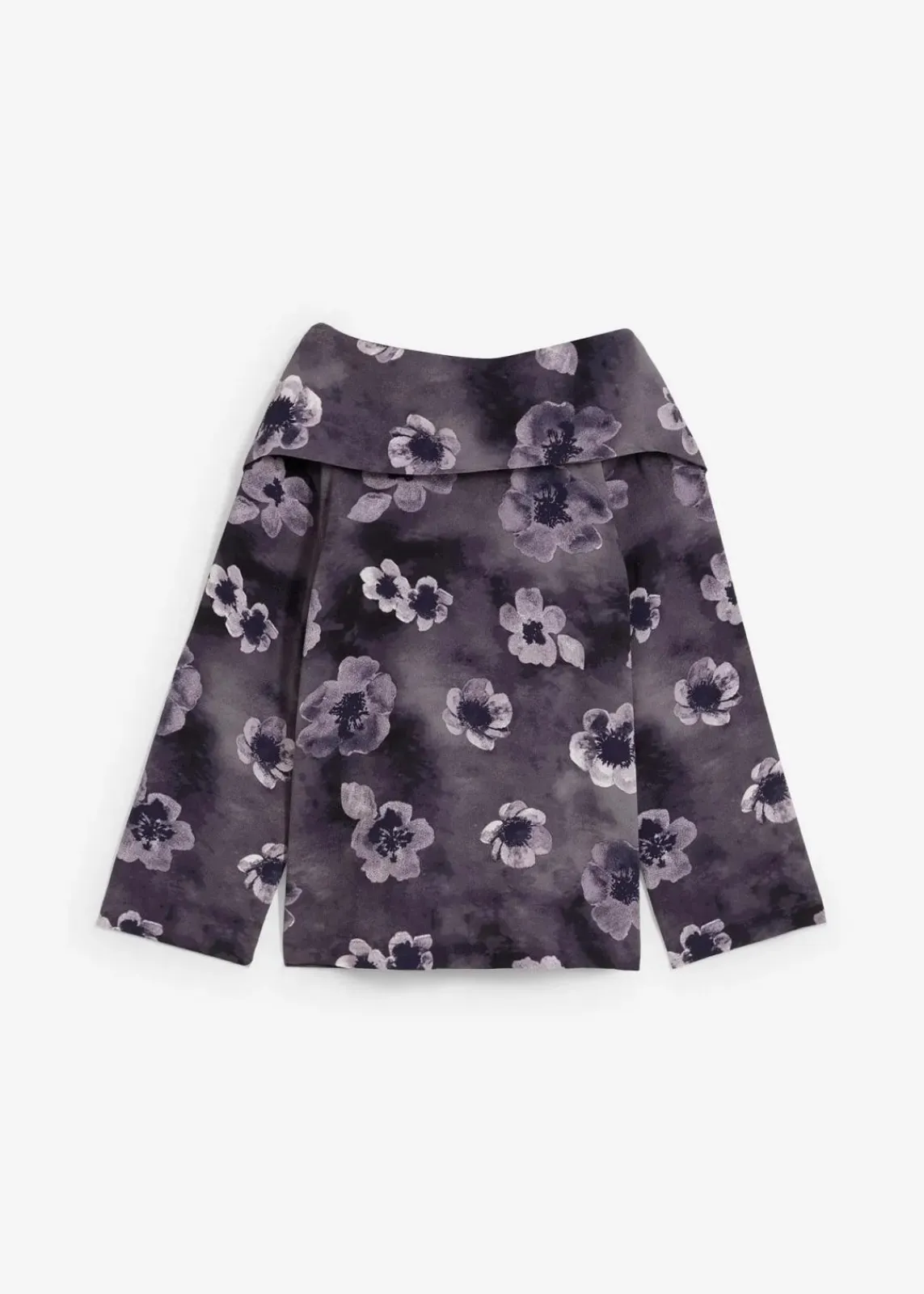 bonprix Bekleidung·Jacken & Mäntel|Blusen & Tuniken^Bluse aus strukturiertem Crêpe dunkelgrau floral