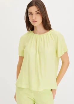 bonprix Bekleidung·Jacken & Mäntel|Blusen & Tuniken^Bluse aus strukturiertem Crinkle mintgrün
