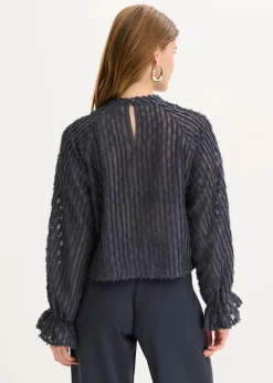 bonprix Bekleidung·Jacken & Mäntel|Blusen & Tuniken^Bluse aus strukturiertem Material nachtblau
