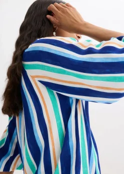 bonprix Bekleidung·Jacken & Mäntel|Blusen & Tuniken^Bluse aus strukturierter Viskose arktikblau/hellblau/weiß gestreift