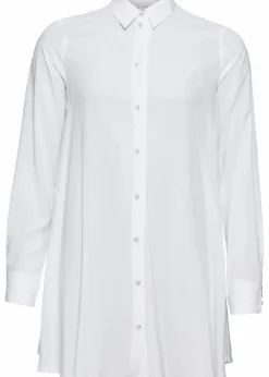 bonprix Nachhaltigere Materialien|Blusen & Tuniken^Bluse mit Perlenknopfleiste weiß