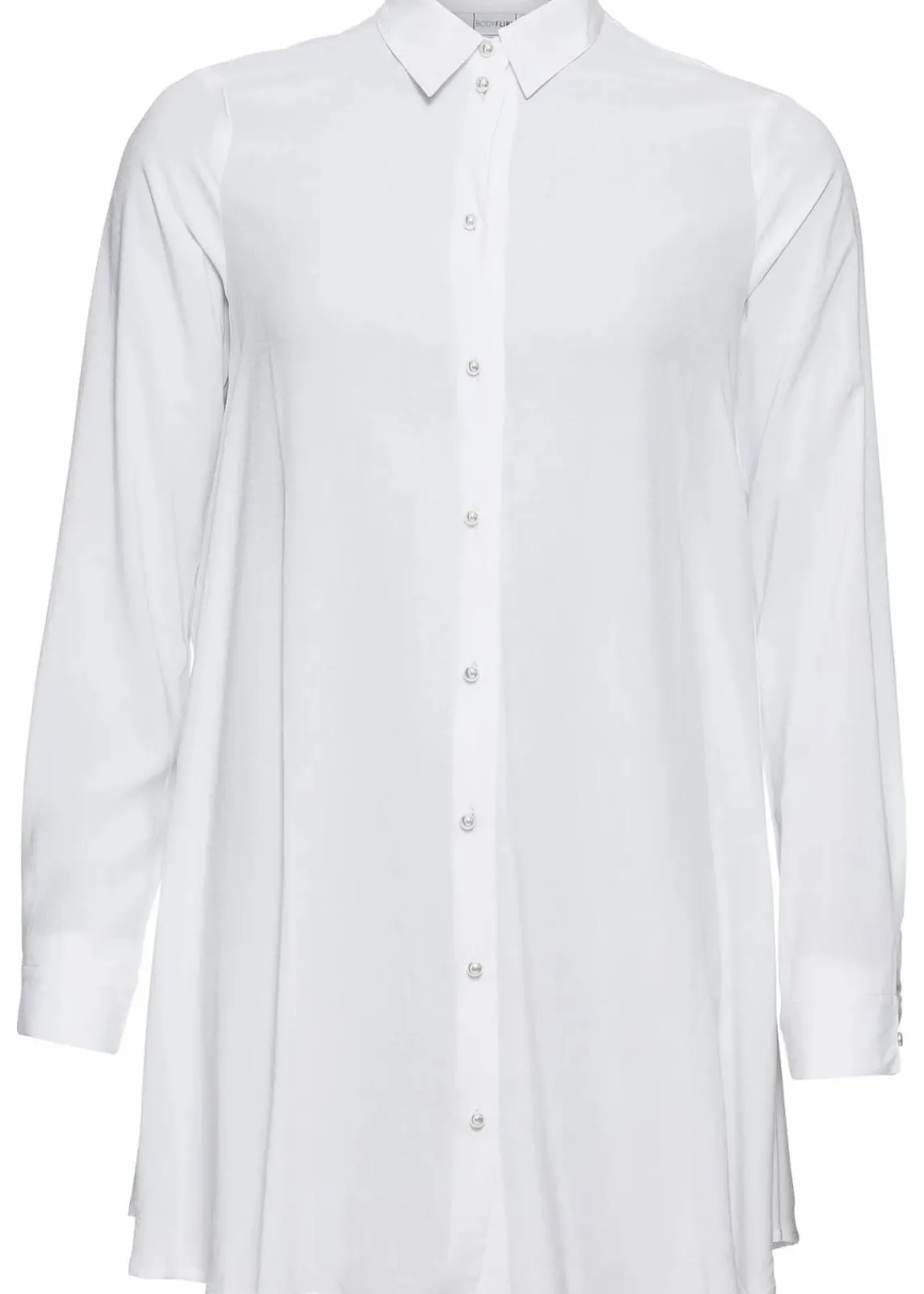 bonprix Nachhaltigere Materialien|Blusen & Tuniken^Bluse mit Perlenknopfleiste weiß
