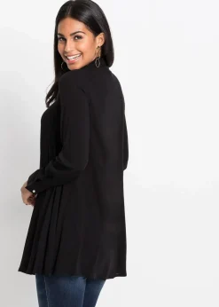 bonprix Bekleidung·Jacken & Mäntel|Blusen & Tuniken^Bluse mit Perlenknopfleiste schwarz