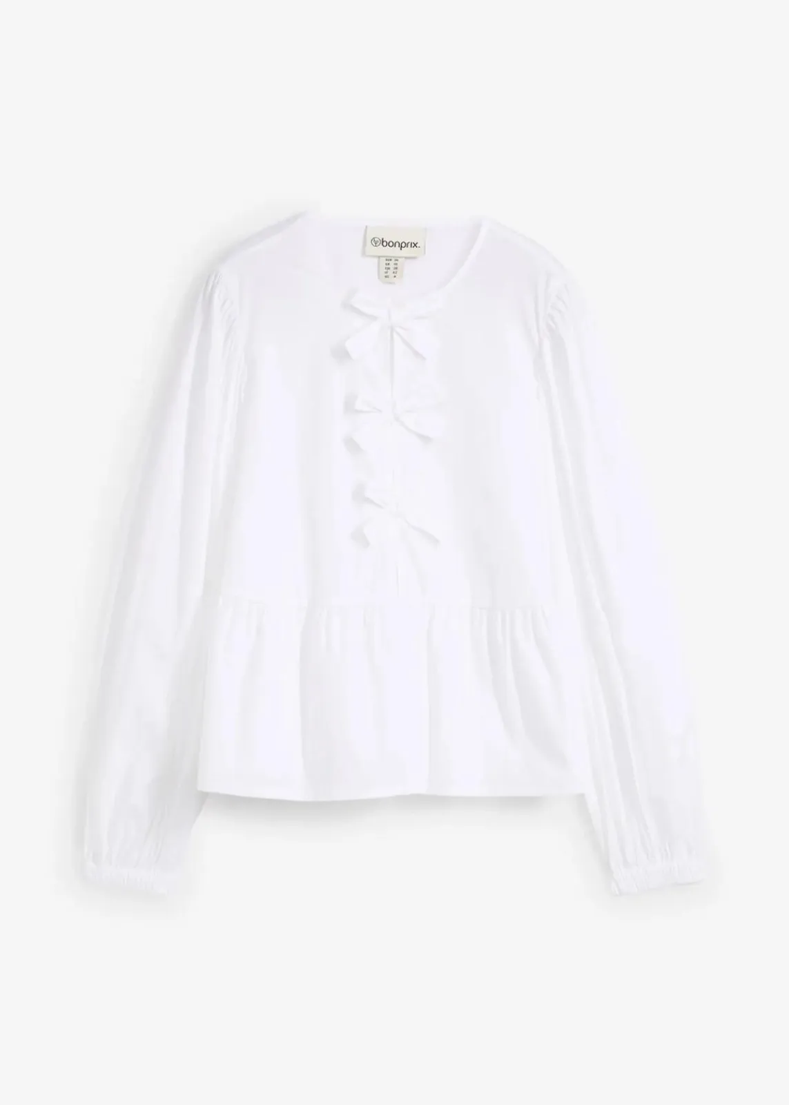 bonprix Blusen & Tuniken|Bekleidung·Jacken & Mäntel^Bluse mit Schleifendetails weiß