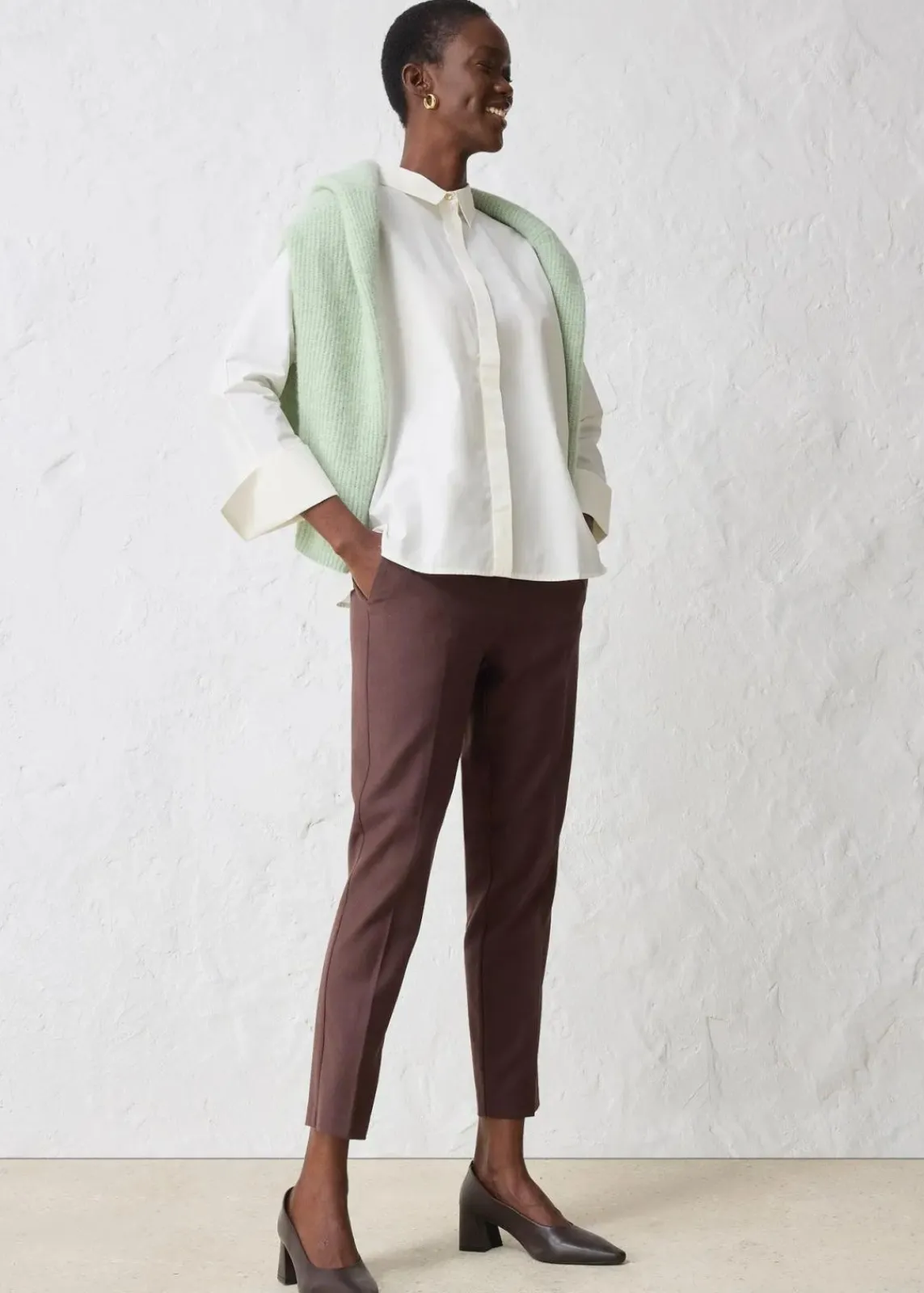 bonprix Bekleidung·Jacken & Mäntel|Blusen & Tuniken^Bluse mit Seidenanteil wollweiß