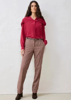 bonprix Blusen & Tuniken|Bekleidung·Jacken & Mäntel^Bluse mit Seidenanteil pflaumenrot