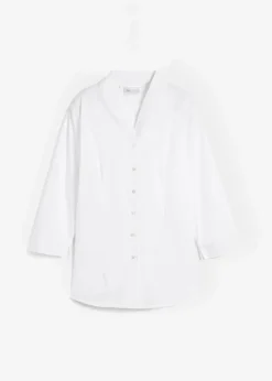 bonprix Bekleidung·Jacken & Mäntel|Blusen & Tuniken^Bluse mit Stehkragen weiß